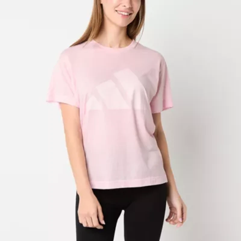adidas Womens Crew Neck Short Sleeve Active T-Shirt
