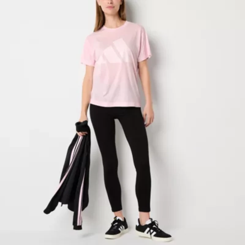 adidas Womens Crew Neck Short Sleeve Active T-Shirt