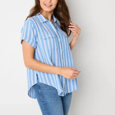 a.n.a Womens Short Sleeve Blouse