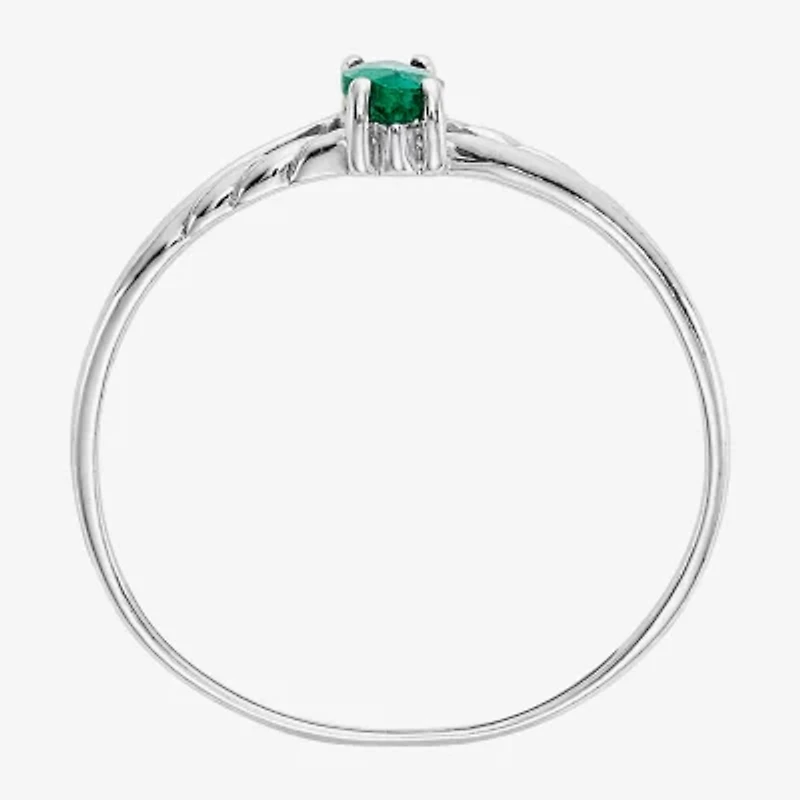 Gemstone 10K White Gold Marquise Cocktail Ring