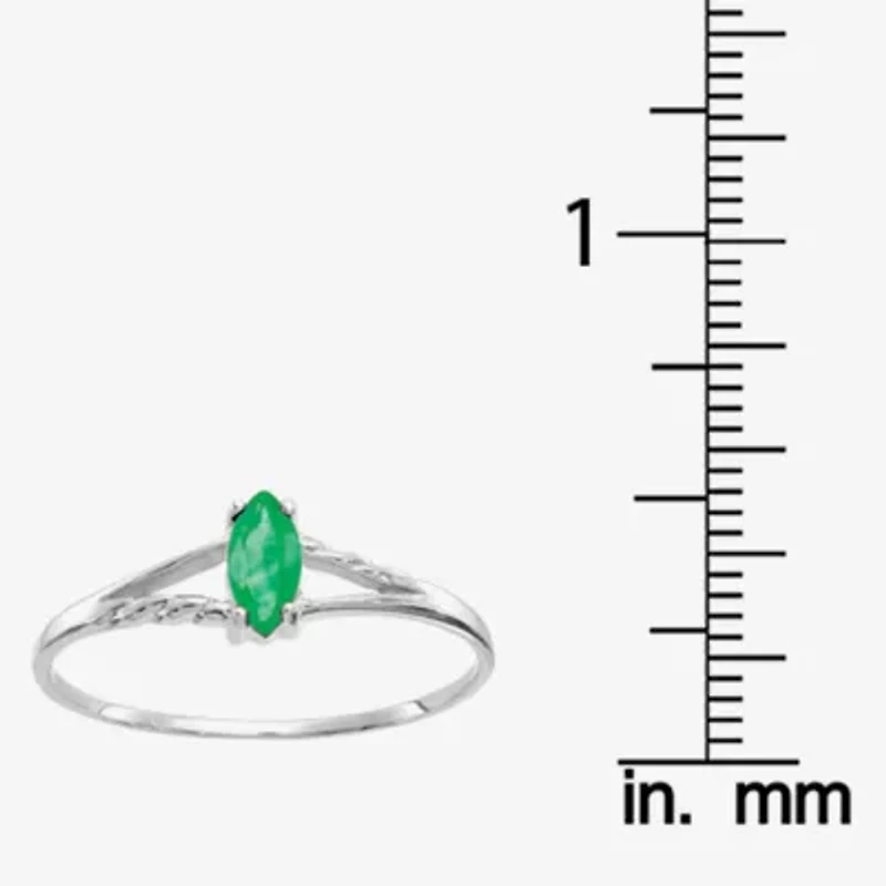 Gemstone 10K White Gold Marquise Cocktail Ring