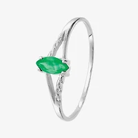 Gemstone 10K White Gold Marquise Cocktail Ring