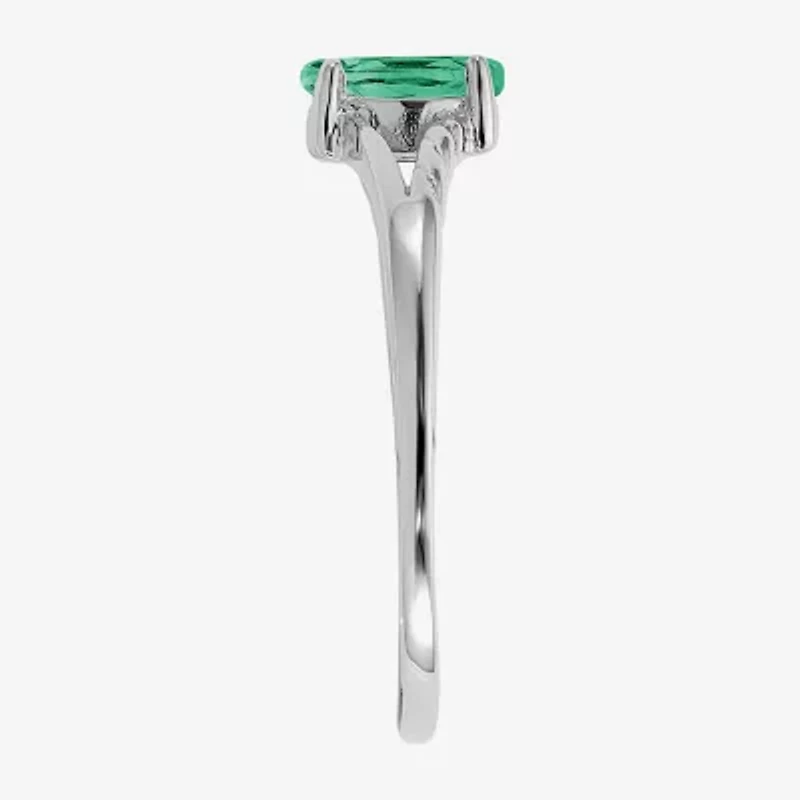 Gemstone 10K White Gold Marquise Cocktail Ring