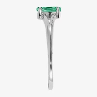 Gemstone 10K White Gold Marquise Cocktail Ring