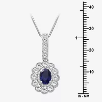 Womens Oval-cut Gemstone & 1 CT. T.W. Lab-Grown Diamond 10K Gold Pendant Necklace