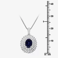 Womens Oval-cut Gemstone & 1 CT. T.W. Lab-Grown Diamond 10K Gold Pendant Necklace
