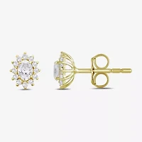 1/2 CT. T.W. Lab Grown White Diamond 10K Gold 7.5mm Oval Stud Earrings