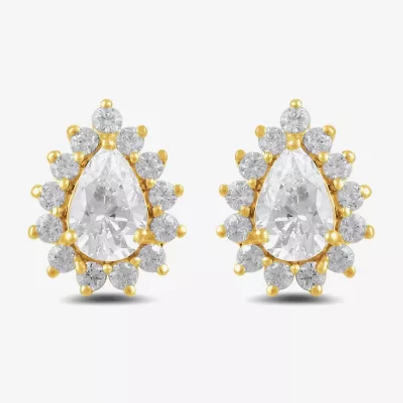 1/2 CT. T.W. Lab Grown White Diamond 10K Gold 7.8mm Pear Stud Earrings
