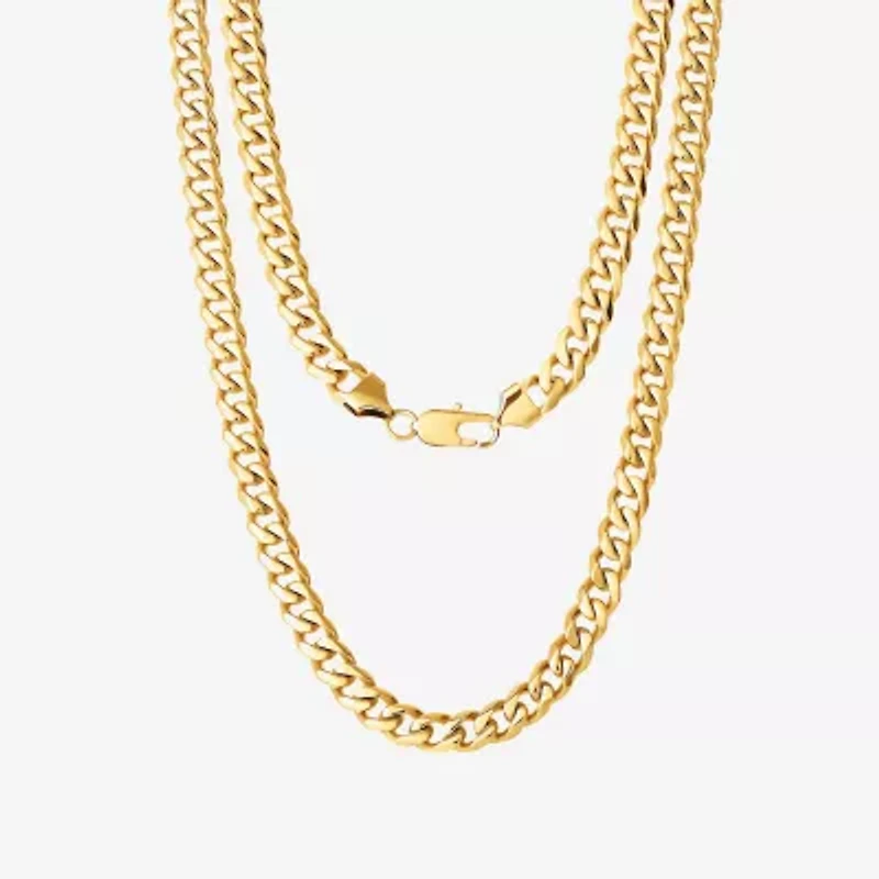 Shaquille O'Neal Xlg Yellow Stainless Steel Solid Curb Chain Necklace