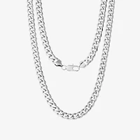 Shaquille O'Neal Xlg Stainless Steel Solid Curb Chain Necklace