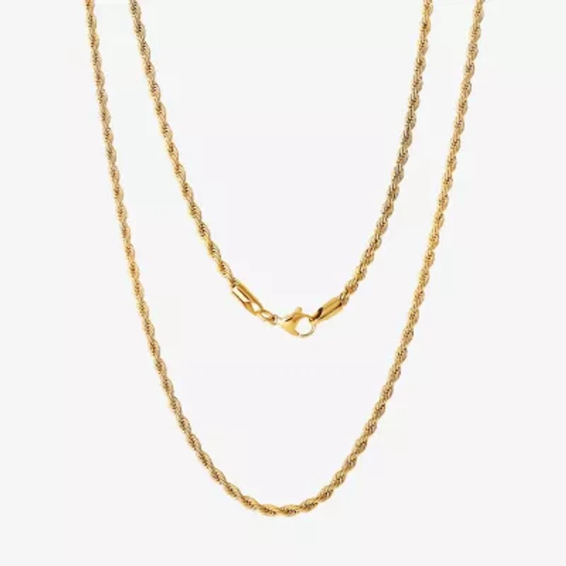 Shaquille O'Neal XLG Mens Stainless Steel 24 Inch Rope Chain Necklace