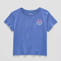 Roxy Big Kid Girls Crew Neck Short Sleeve Oversized Graphic T-Shirt