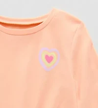 Okie Dokie Toddler & Little Girls Round Neck Long Sleeve Classic Fit Graphic T-Shirt