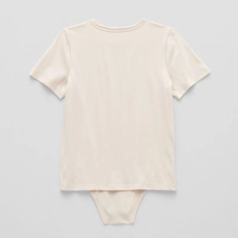 Thereabouts Little & Big Kid Boys Bodysuit Closure Easy-on + Easy-off Adaptive Crew Neck Short Sleeve
