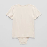 Thereabouts Little & Big Kid Boys Bodysuit Closure Easy-on + Easy-off Adaptive Crew Neck Short Sleeve