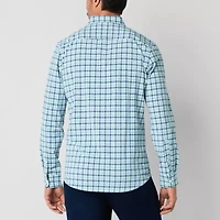 St. John's Bay Performance Mens Long Sleeve Classic Fit Stretch Fabric Button-Down Shirt