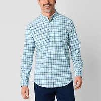 St. John's Bay Performance Mens Long Sleeve Classic Fit Stretch Fabric Button-Down Shirt