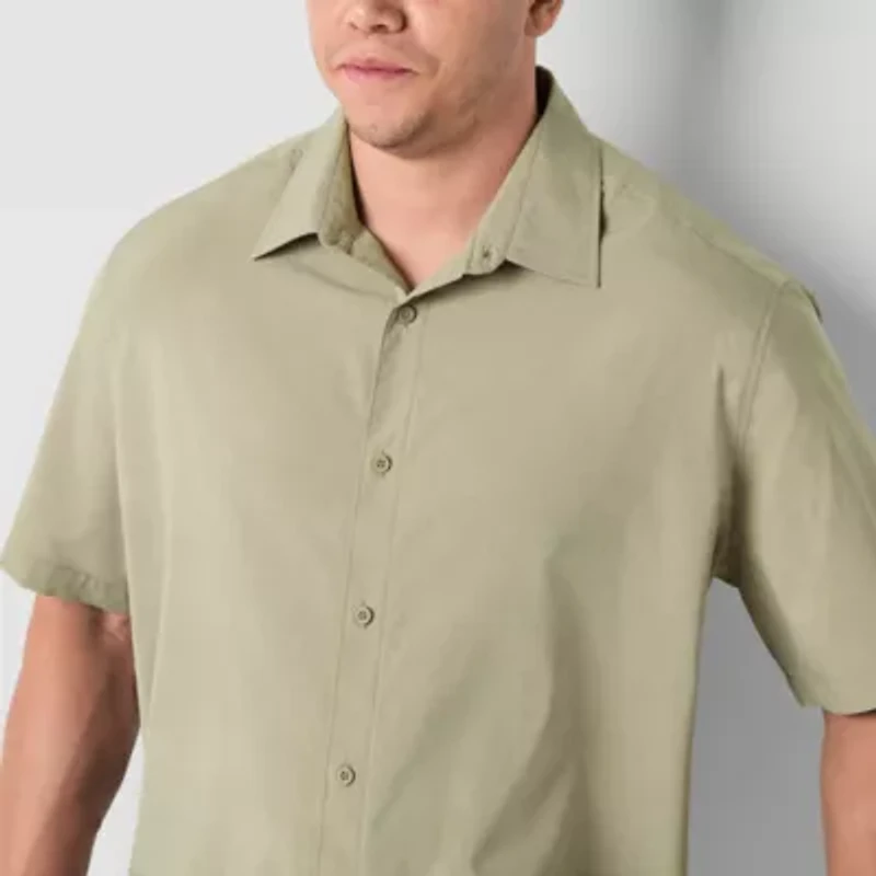 Stylus Mens Short Sleeve Regular Fit Big and Tall Button-Down Shirt