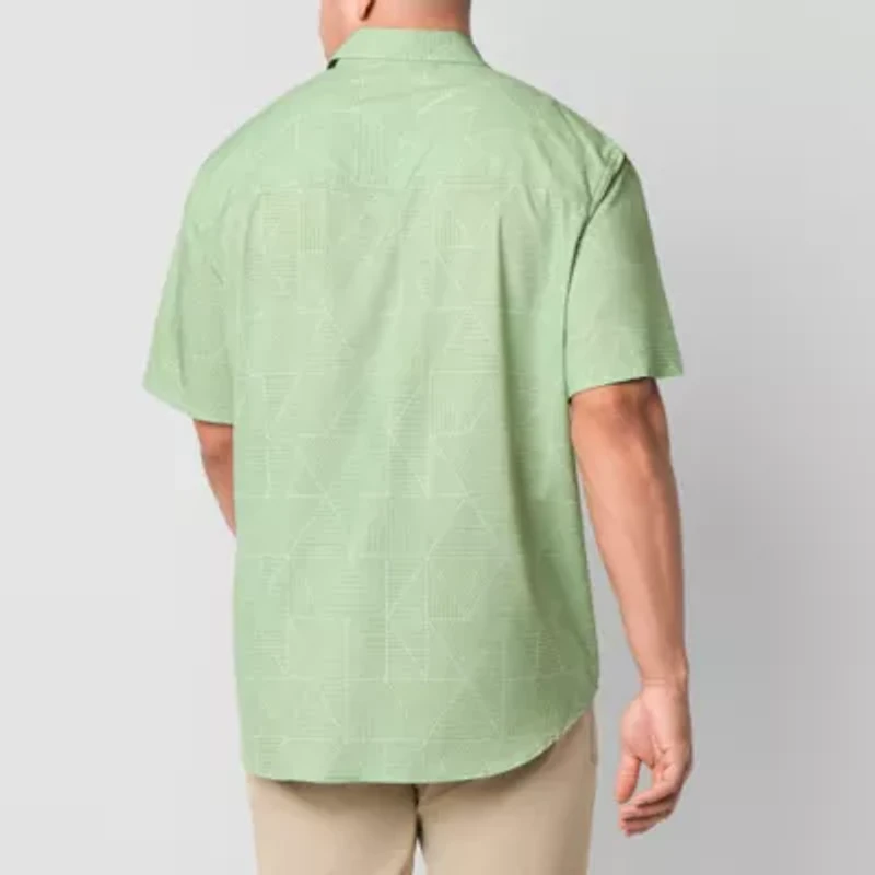 Stylus Mens Short Sleeve Fitted Regular Fit Big and Tall Button-Down Shirt