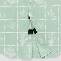 Arizona Mens Easy-on + Easy-off Short Sleeve Regular Fit Button-Down Shirt