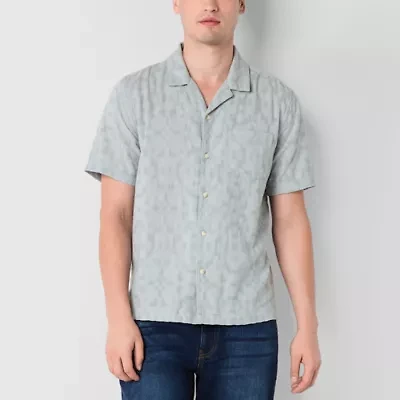 mutual weave Mens Short Sleeve Regular Fit Button-Down Shirt