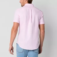 U.S. Polo Assn. Oxford Mens Short Sleeve Classic Fit Embroidered Button-Down Shirt