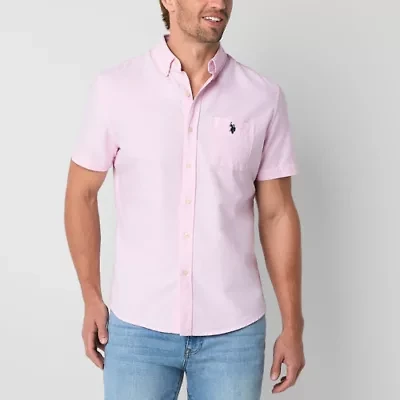 U.S. Polo Assn. Oxford Mens Short Sleeve Classic Fit Embroidered Button-Down Shirt