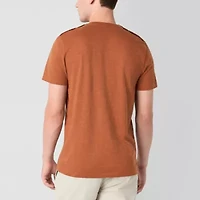 mutual weave Slub Mens Easy-on + Easy-off Crew Neck Short Sleeve Adaptive T-Shirt