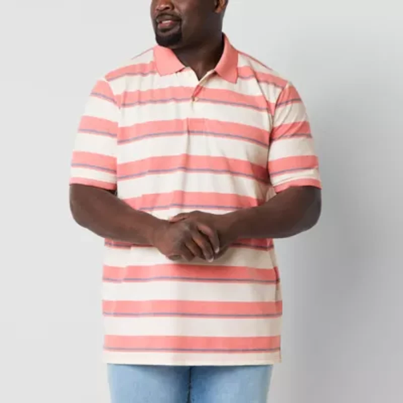 St. John's Bay Essential Oxford Big and Tall Mens Classic Fit Short Sleeve Polo Shirt