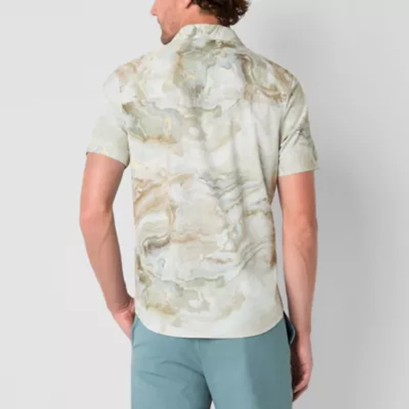 Stylus Mens Short Sleeve Regular Fit Button-Down Shirt