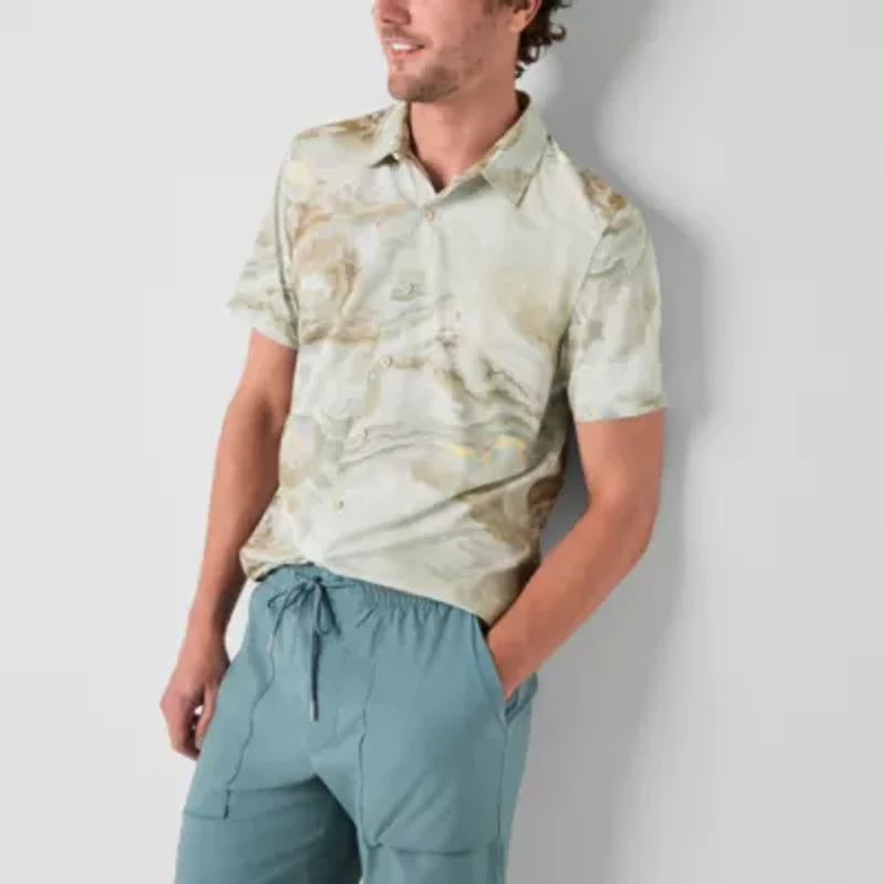 Stylus Mens Short Sleeve Regular Fit Button-Down Shirt