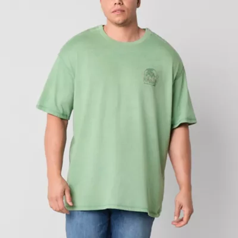 Arizona Mens Crew Neck Short Sleeve Adaptive Classic Fit Big and Tall Graphic T-Shirt