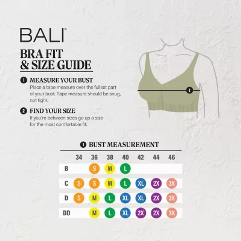 Bali Comfort Revolution Modern Seamless Wireless Full Coverage Bra-Df3380