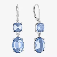 Monet Jewelry Womens Glass Oval Drop Earrings