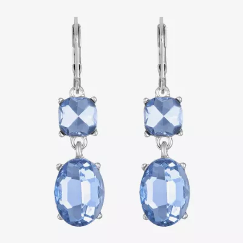 Monet Jewelry Womens Glass Oval Drop Earrings