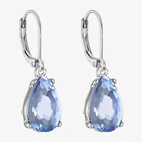 Monet Jewelry Womens Blue Glass Drop Earrings