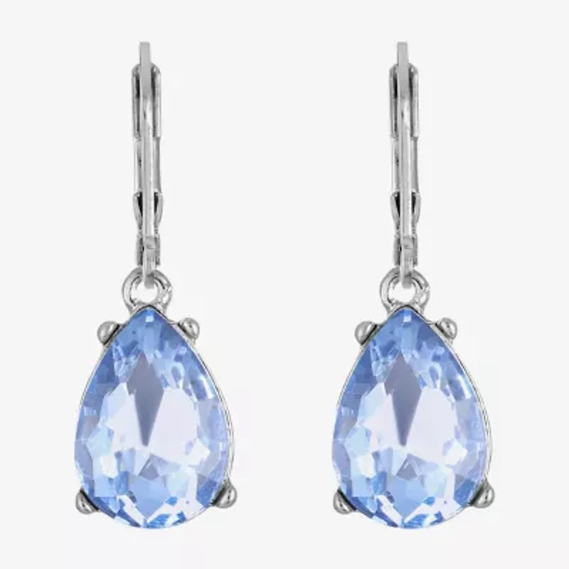 Monet Jewelry Womens Blue Glass Drop Earrings