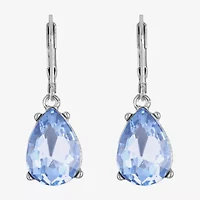 Monet Jewelry Womens Blue Glass Drop Earrings