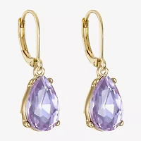 Monet Jewelry Womens Purple Glass Drop Earrings