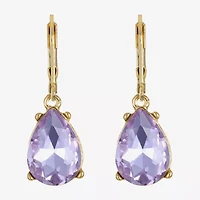 Monet Jewelry Womens Purple Glass Drop Earrings