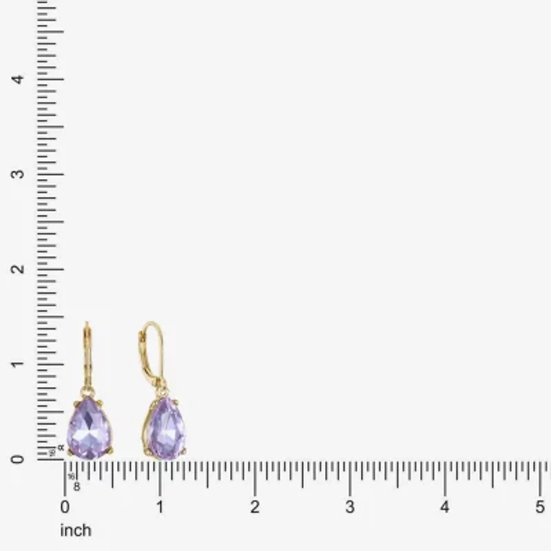 Monet Jewelry Womens Purple Glass Drop Earrings