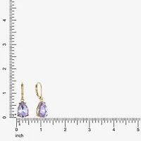 Monet Jewelry Womens Purple Glass Drop Earrings