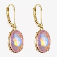 Monet Jewelry Womens Orange Glass Oval Drop Earrings