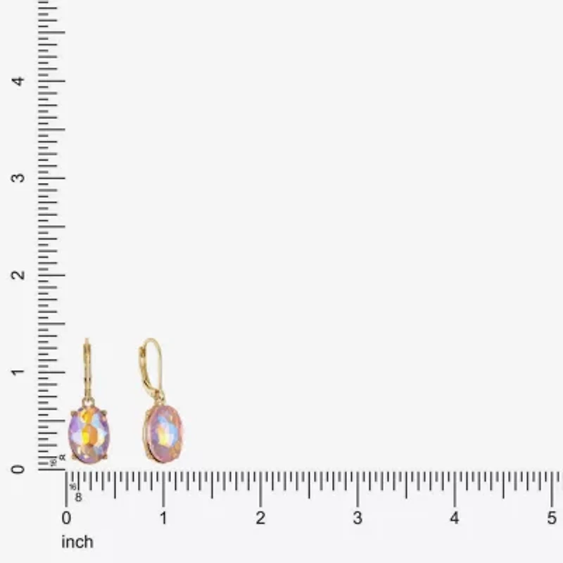 Monet Jewelry Womens Orange Glass Oval Drop Earrings