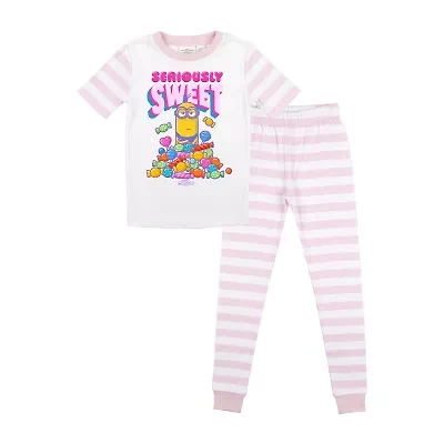 Little & Big Kid Girls Minions Crew Neck Short Sleeve 2-pc. Pajama Sets