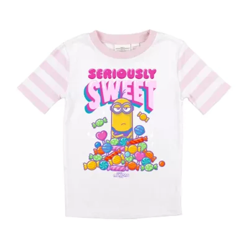 Little & Big Kid Girls Minions Crew Neck Short Sleeve 2-pc. Pajama Sets