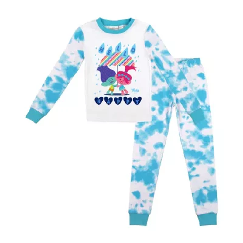 Little & Big Kid Girls Trolls Crew Neck Long Sleeve 2-pc. Pajama Sets