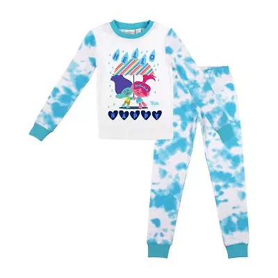 Little & Big Kid Girls Trolls Crew Neck Long Sleeve 2-pc. Pajama Sets
