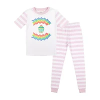 Little & Big Kid Girls Crew Neck Short Sleeve 2-pc. Pajama Sets