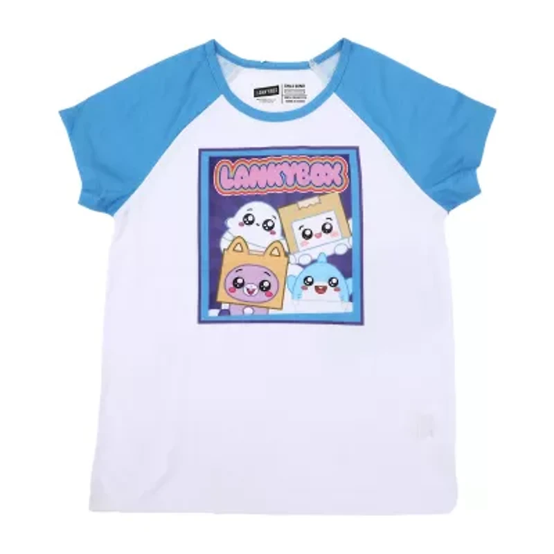 Little & Big Kid Girls Lankybox Crew Neck Short Sleeve 2-pc. Pajama Sets